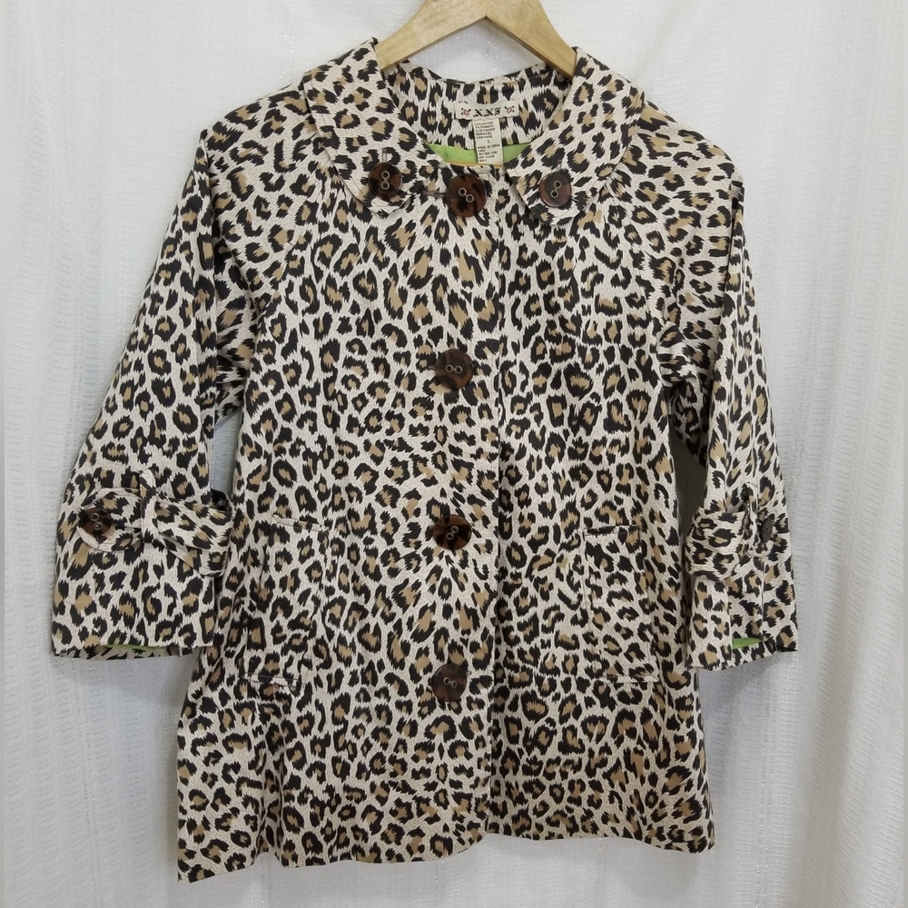 ANIMAL PRINT 3/4 SLEEVE JACKET ~ SMALL NWOT